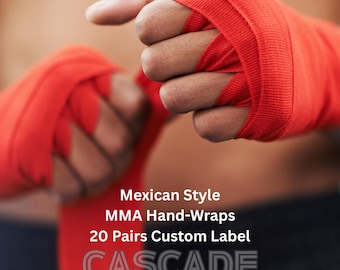 20 pares de vendas de boxeo estilo mexicano con etiqueta personalizada - MMA Kickboxing Sparring