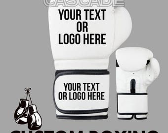 Boxing Gloves Custom Logo Personalized Theme Logo on Fist and Name on Wrist