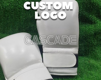 Guantes de boxeo de piel de vaca: Entrenamiento de sparring para adultos, logotipo personalizado