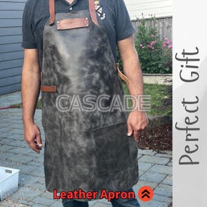Leather Apron Black Vintage Look Perfect Gift - Use for BBQ, Blacksmith, Grill, Kitchen, Woodwork, Chef, Butcher, Handcrafted