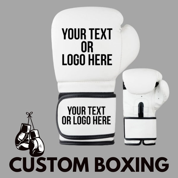 Boxing Gloves Custom Logo Adult and Youth Personalized Boxing Gloves Name Embroidery on Wrist and Logo on Fist