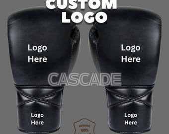 Guantes de boxeo con cordones de piel de vaca auténtica - Logotipo y nombre personalizados