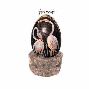 Vintage Hand Painted Wooden Egg from Russia