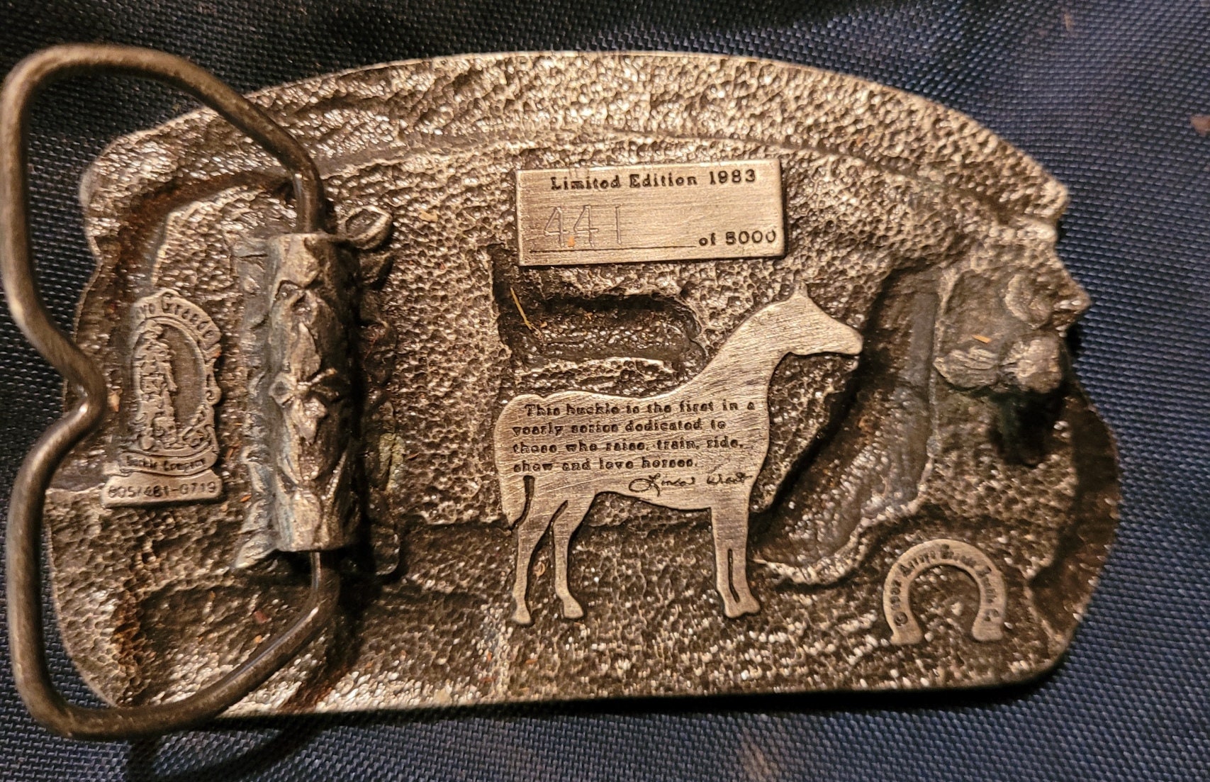 Vintage American Horse & Rider Commemorative Belt Buckle 