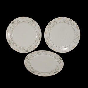 Vintage Dynasty Fine China salad plates (3), blue floral design