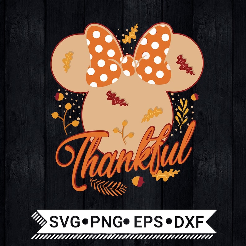 Thankful Head Mickey SVG / Thanksgiving Svg /Thankful Minnie | Etsy