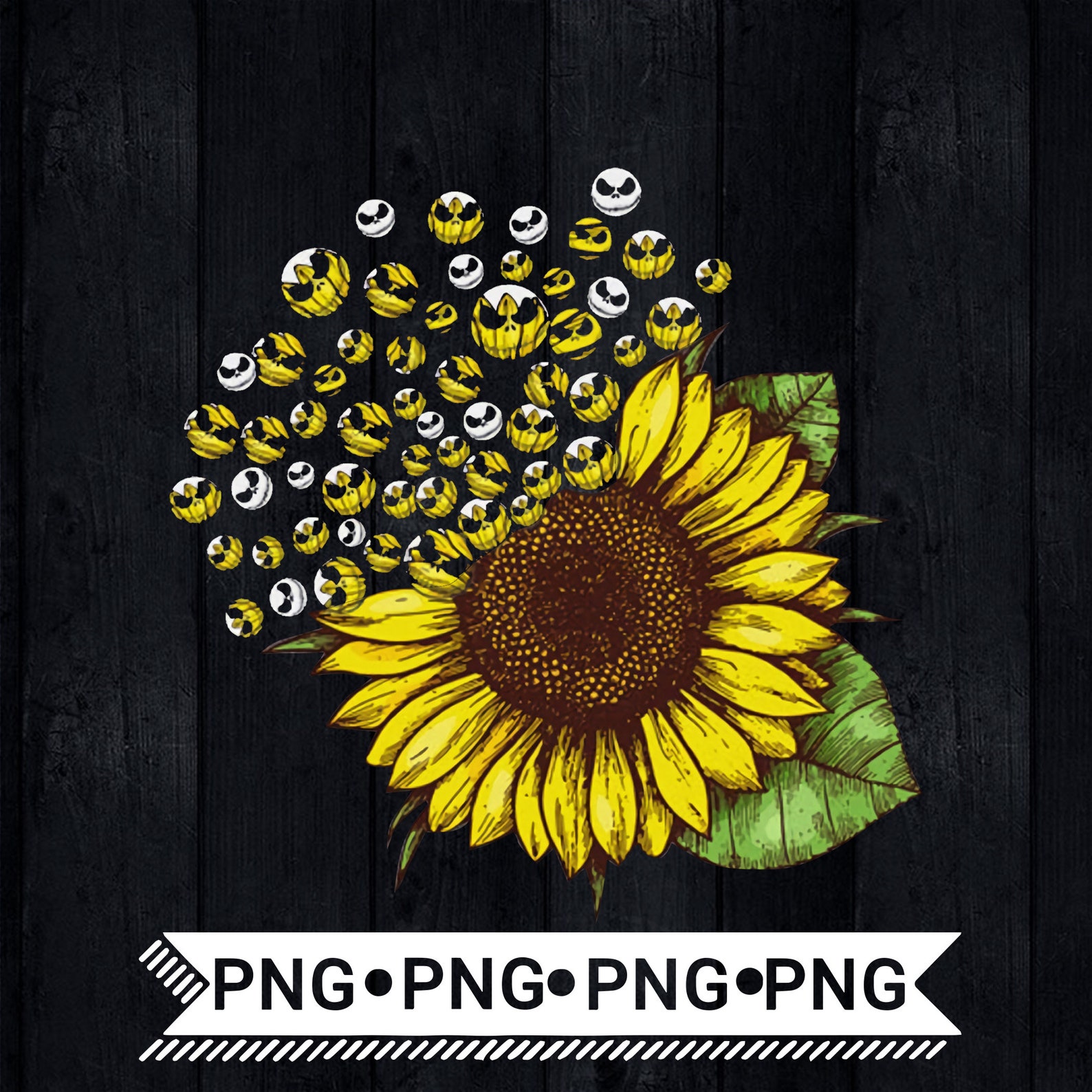 Jack Skellington Sunflower PNG/ Jack Skellington PNG/ | Etsy