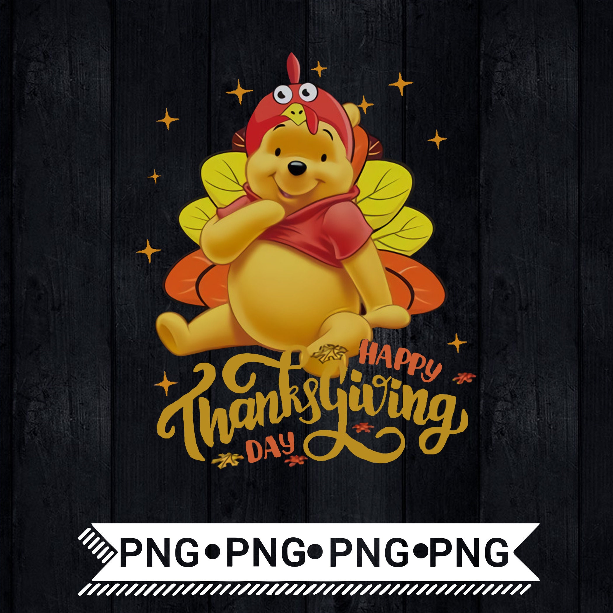 Pooh Happy Thanksgiving PNG / Disney Thanksgiving Party Png / | Etsy