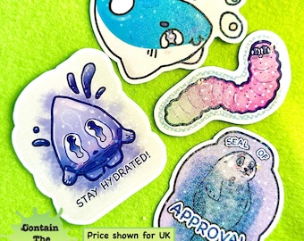 3” holographic waterproof stickers