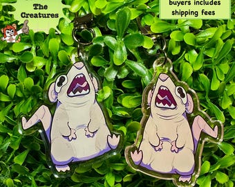 Llavero acrílico de doble cara con forma de rata gritando