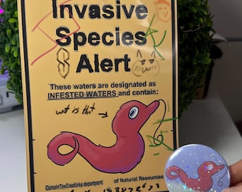 Colección Gusano en una cuerda / Impresión de letrero de grafiti / Insignia