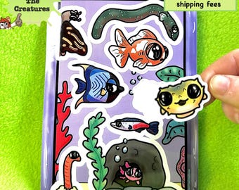 Aquarium buddies fish sticker sheet