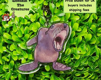 Silly sea lion double sided acrylic keychain