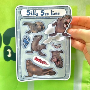 Sea Lion bundle deal: Sticker sheet, sticker and keychain image 5