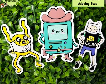 Pegatinas impermeables de 7,6 cm inspiradas en Hora de Aventura