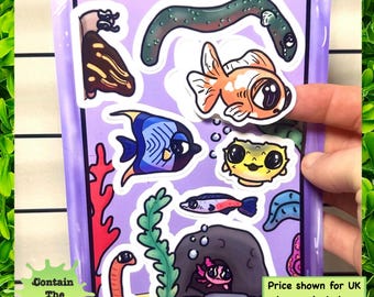 Hoja de pegatinas de peces de Aquarium Buddies