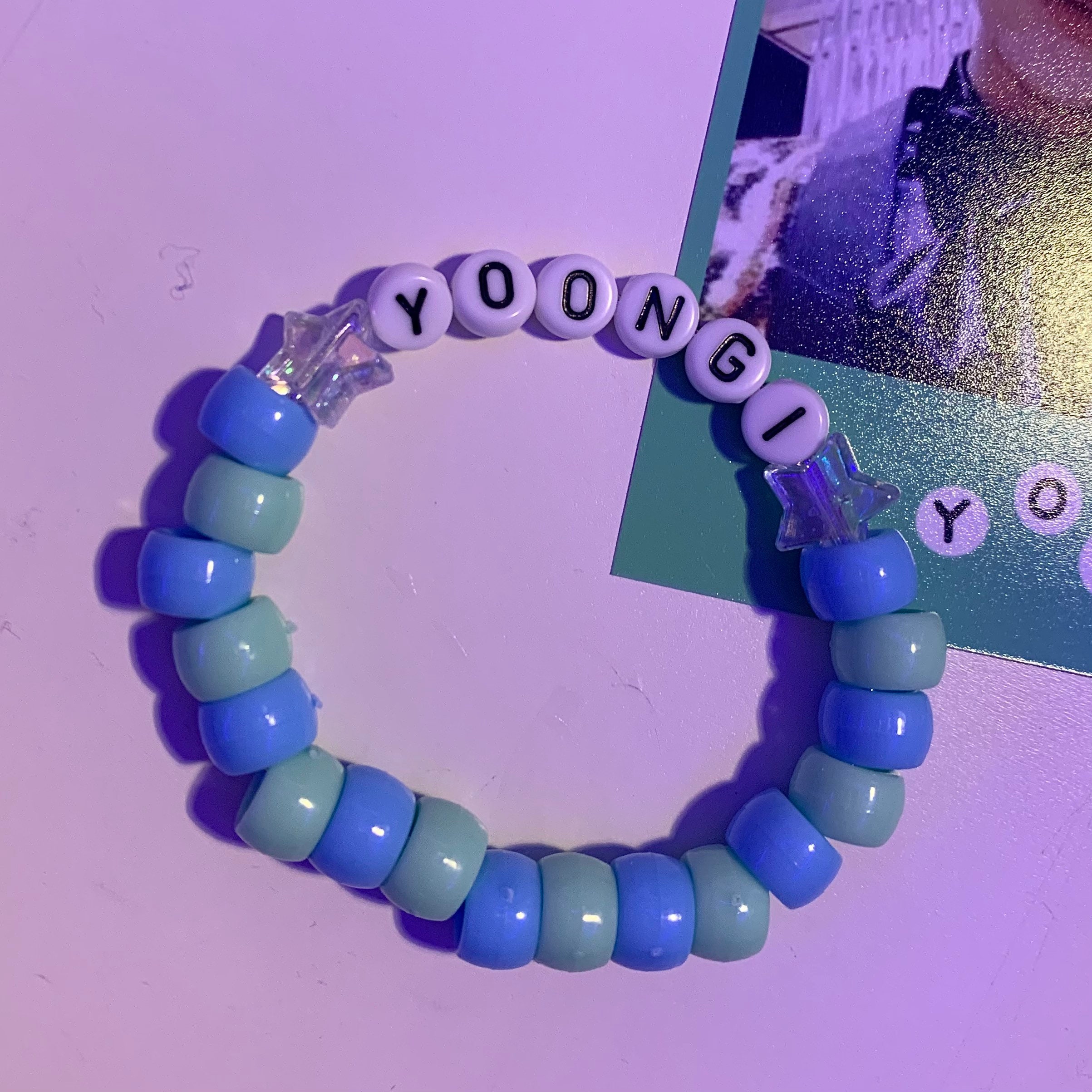 BTS inspired Yoongi bracelet and polaroid Etsy