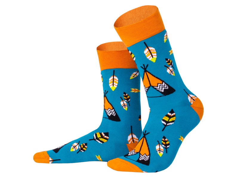 novelty socks Cool socks Pocahontas mismatched socks Creative collection knee high socks fun socks cute socks