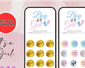 It's a Girl Gender Reveal Scratch Card, Digital Girl Scratch Card Game, Digital Gender Announcement, Having a Girl Gender Announcement