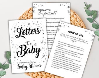 Letters to Baby Shower Game Printable | Baby Wishes & Advice Cards | Keepsake Letter to Baby | Keepsake for Newborn,Activity Card.
