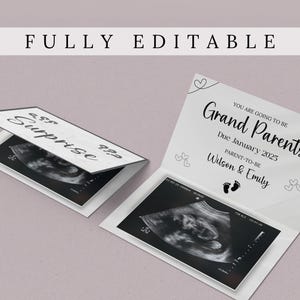 Szablon karty z ogłoszeniem o ciąży | Edytowalny szablon ogłoszenia o ciąży | Niespodziewane ogłoszenie o dziecku dla rodziny | Cyfrowe ogłoszenie o ciąży