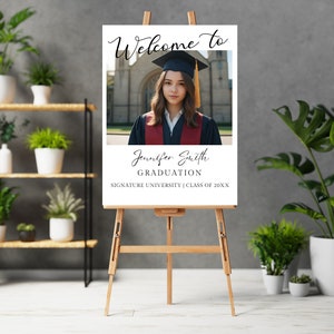 Editable Graduation Welcome Sign, Printable Congratulations Graduate Welcome Board, Grad Party Welcome Poster, Instant Download