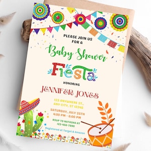 EDITIERBARE Taco Bout Eine Babyparty-Einladung, Fiesta-Babyparty, mexikanische Babyparty-Einladung, Kaktus Geschlechtsneutraler Sofort-Digital