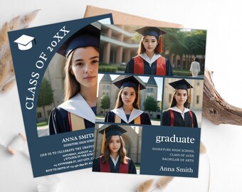 Graduation Party Invitation, Graduation Announcement Invitation,High School Graduation, Modern Minimalist Invitation, Girl Graduation Invite