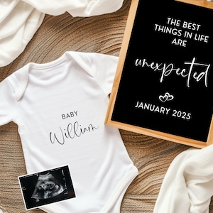 Digital Gender Neutral Pregnancy Announcement for Social Media - Editable Pregnancy Letter Board - Instant Download