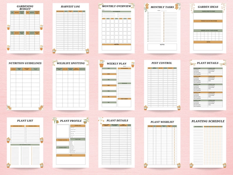 Gardening Planner Printable Garden Journal Garden Plant - Etsy