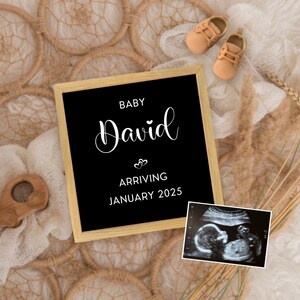 Digital Gender Neutral Pregnancy Announcement for Social Media - Editable Pregnancy Letter Board - Instant Download