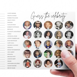 Guess The Celebrity Baby Shower Game, Who Is That Baby, Guess the celebrity baby photo, Printable Baby Shower Games, Instant Download