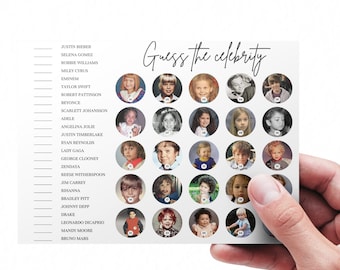 Guess The Celebrity Baby Shower Game, Who Is That Baby, Guess the celebrity baby photo, Printable Baby Shower Games, Instant Download