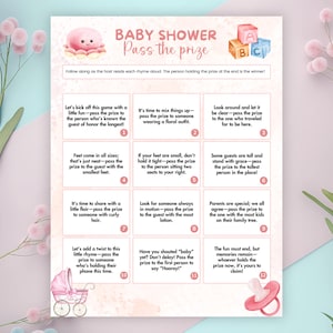Pass the Gift Game, Baby Pass the Gift Game, Baby Pass the Prize Game, Baby Shower Activity, Printable Baby Shower Game, Instant downlaod