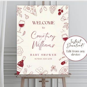 Slice Slice Baby Shower Welcome Sign Template, Pizza Party Baby Shower, Pizza Theme Baby Shower, Gender Neutral, Instant Download