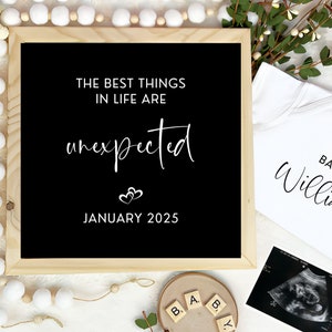Digital Gender Neutral Pregnancy Announcement for Social Media, Editable Pregnancy Letter Board, Instant Download