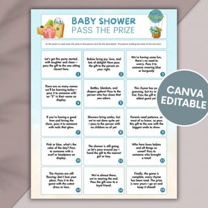 Pass the Gift Game, Baby Pass the Gift Game, Baby Pass the Prize Game, Baby Shower Activity, Printable Baby Shower Game, Instant downlaod