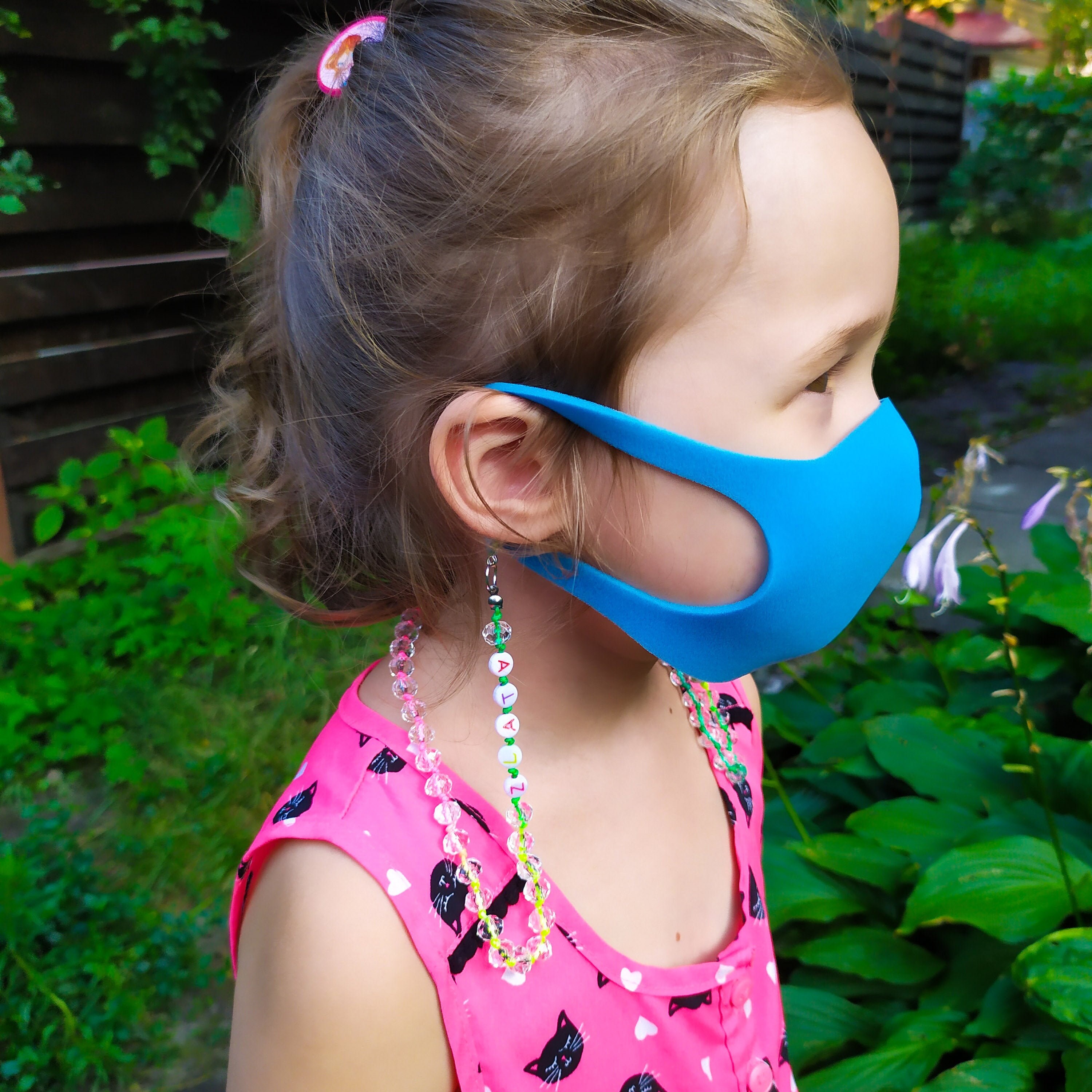 Personalized Kids Mask Lanyard for Back to School. Beaded face Etsy