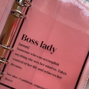 Pink Boss Lady Dashboard | planner dashboard | binder dashboard |