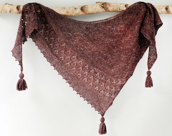 KNITTING PATTERN - Easy shawl knitting pattern - Rewilding Shawl - Digital download pdf -