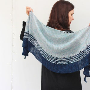 KNITTING PATTERN - Easy shawl knitting pattern - Fireflies Rising Shawl - Digital download pdf -