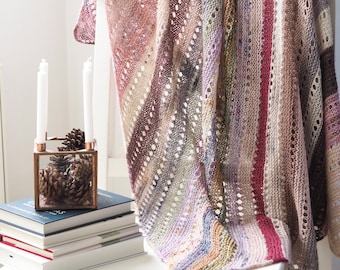 KNITTING PATTERN - Easy blanket knitting pattern - Habitation Throw Digital download pdf -