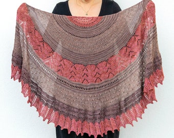 KNITTING PATTERN - Semicircle shawl knitting pattern - Stillness Shawl - Digital download pdf -