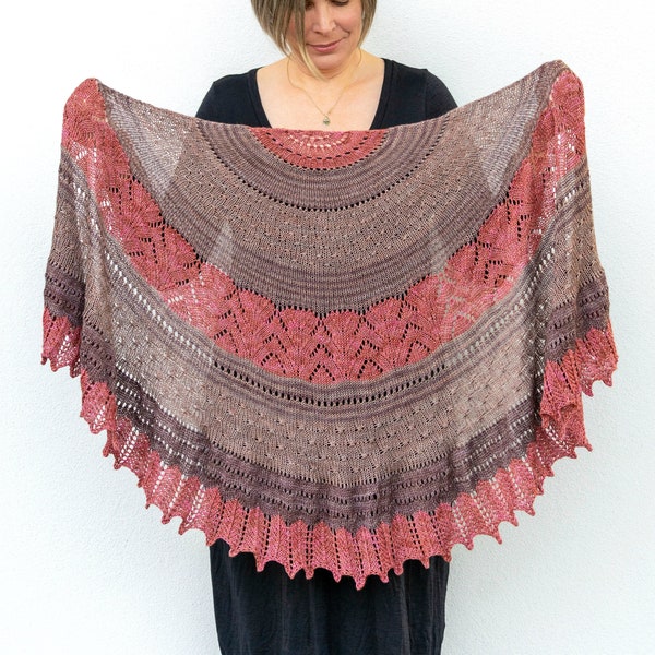 KNITTING PATTERN - Semicircle shawl knitting pattern - Stillness Shawl - Digital download pdf -