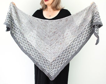 KNITTING PATTERN - Easy shawl knitting pattern - Rockpooling Shawl - Digital download pdf -