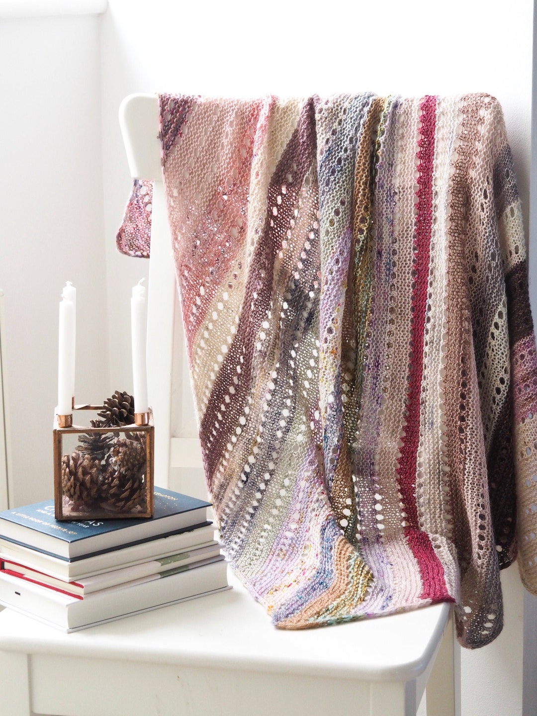 KNITTING PATTERN Easy Blanket Knitting Pattern Habitation Throw Digital