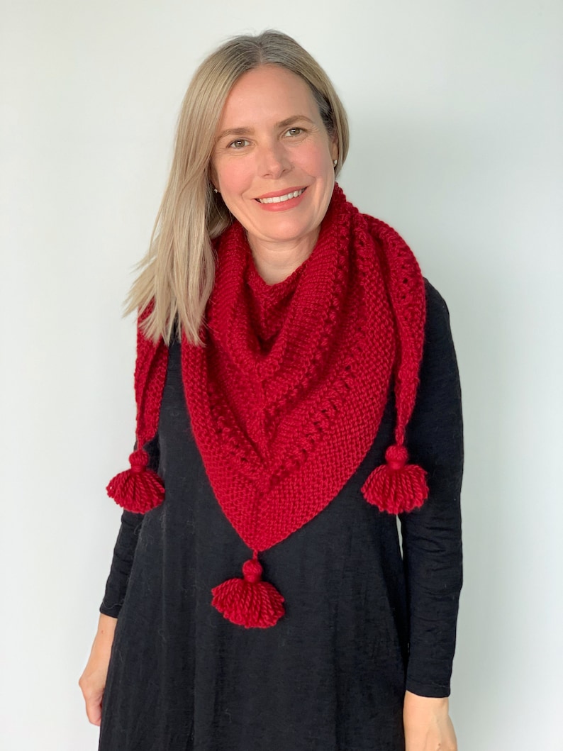 KNITTING PATTERN Easy Shawl Knitting Pattern Bide Shawl Digital