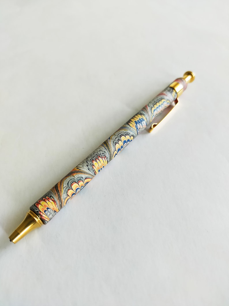 marbled ballpoint pen refillable multicolour