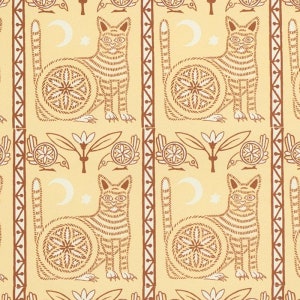 Feuille de papier pour gravure sur bois - Chat jaune - Imprimé à la main