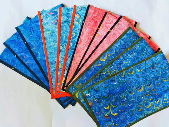 Marbled Pocket edition "Bunkobon" book cover - marble paper,  Hand made book cover, gift for her, gift for bookworm